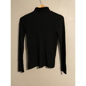 Faherty Legend Ribbed Turtleneck Shirt Womens XS Black Long Sleeve Stretch NWT
